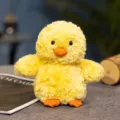 Yellow chick plush toy cute stuffed animal fluffy yellow duck doll for kids and home decor. - Yellow