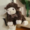 Ciondolo peluche pecorella marrone e bianco giocattolo simpatico soffice peluche borsa charm - Ciondolo Pecora Neonato / 15cm / Caffè