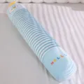 Cute cartoon long bolster pillow for side sleeping, soft blue striped leg support cushion for bed. - Total Length Approx. 90cm 0.85kg / Penguin