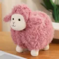 Graziosa pecorella peluche rosa soffice, morbido animale di peluche bambola per bambini, regalo. - Pecora pompon / 20cm / Rosso
