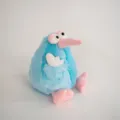 Cute blue kiwi bird plush toy doll, soft stuffed animal toy for kids and room decor. - Light Blue