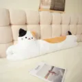 Calico cat long plush body pillow, cute stuffed animal sleeping pillow for bed and sofa. - 100cm / Calico Cat