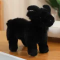 Black simulation plush goat toy cute stuffed animal lamb doll fluffy horn plush decor - Goat / 25cm / Black