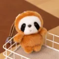 Simatico bradipo di peluche portachiavi, morbido animale di pezza ciondolo per borsa. - Bradipo