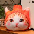 Carino gatto frutta peluche cuscino morbido divertente animale bambola divano regalo - Stile zucca (40 cm)