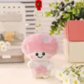 Carino portachiavi in peluche fungo bambola giocattolo morbido ciondolo cartone animato auto regalo - 10cm / Rosa