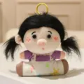 Cute curly hair doll plush pendant bag charm fluffy toy birthday gift for girls - Beanbag Style-Meijuan