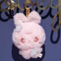 Simpatico portachiavi con coniglietto in peluche rosa bambola animale morbido regalo borsa - Coniglio