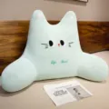 Cuscino da lettura verde a forma di gatto con braccioli, comodo cuscino schienale per letto e divano. - Cuscino Medio (70x45cm) / Verde Menta