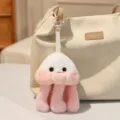 Cute plush octopus keychain pink doll bag pendant fluffy lovely key ring backpack ornament - Pink