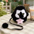 Black and white saki monkey plush toy shoulder bag cute animal doll stuffed variant - 15cm / White-faced Saki