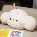 Lindo cojín de felpa de nube suave cojín de sofá juguete de peluche con sombrero decoración - 50cm / Blanco