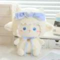 Simpatica bambola di peluche di pecora, morbido giocattolo con fiocco a quadretti blu, regalo. - 20cm / Azzurro