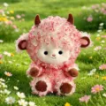 Giocattolo di peluche agnello riccio rosa, carino animale imbottito bambola desktop, mini pecora. - 20cm / Rosa