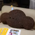 Cojin de peluche de nube marron suave comodo cojin de sofa decorativo lindo para hogar - 50cm / Marrón Oscuro