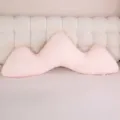Pink mountain shape body pillow long side sleeping bolster soft bed cushion for women and pregnancy - 90cm / Pink