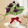 Bouquet de tulipes en peluche poupée cadeau créatif joli jouet en peluche déco maison - 30cm / Violet