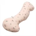 Ergonomic long body pillow for side sleeping, soft pregnancy pillow with cute peach print. - 100cm / Pink