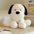Simpatico cane di peluche morbido cuscino di animale imbottito regalo di compleanno! - 25cm / Cucciolo dalle orecchie pendenti bianco