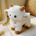 Simpatico peluche agnello soffice con bavaglino in pizzo, morbida bambola per bambini. - Pecora nuvola (In piedi 1) / 25cm