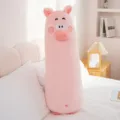 Leuke roze lange varkens pluche lichaam kussen zacht cartoon dier speelgoed bed - 80 cm / 0,8 kg / Roze