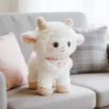 Cute lamb plush toy with bow lace bib, soft stuffed animal doll for kids birthday gift. - Cloud Sheep (Standing Position 2)