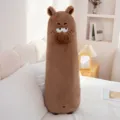 Bruin grappig varken pluche lang lichaam kussen, schattig dier slaapkussen voor bed bank. - 80 cm / 0,8 kg / Chocolade