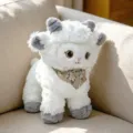 Cute fluffy sheep plush toy with floral bib, soft stuffed lamb doll for kids girls birthday gift. - Cloud Sheep (Standing Position 3)