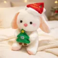 Christmas bunny plush toy cute stuffed rabbit doll with hat and tree for girls and kids gift - Christmas Tree