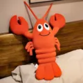 Simpatico cuscino di peluche con aragosta rossa, morbida bambola di animale marino per regalo bambini - 18cm
