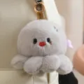 Pendentif de sac en peluche pieuvre émotionnelle grise, jolie peluche douce pour le sac à dos. - 10cm / Gris