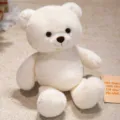 Orsacchiotto di peluche bianco carino morbido animale di peluche regalo perfetto per bambini. - Stile Nudo / 45cm / Bianco