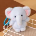 Simpatico elefante di peluche portachiavi morbido ciondolo per borsa animale carino moda - Elefante