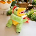 Cute dinosaur plush slap bracelet soft stuffed toy wrist band for kids boys green - Caudipteryx / 23cm