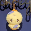 Simpatico ciondolo in peluche pulcino giallo portachiavi bambola morbida regalo - pulcino