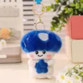Simpatico portachiavi in peluche fungo blu, ciondolo morbido bambola, decorazione auto regalo - 10cm / Blu