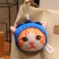Simpatico ciondolo in peluche con cappello di frutta di gatto portachiavi borsa - Modello mirtillo (10 cm)