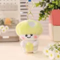 Cute yellow mushroom plush keychain fluffy doll backpack pendant cute accessory ornament toy gift - 10cm / Light Yellow