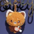 Cute red panda plush keychain kawaii animal doll bag charm fluffy toy gift for girls new - Raccoon