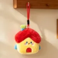Cute cartoon plush house pendant keychain soft stuffed doll bag charm yellow red roof variant - Warm Red House / 15cm