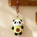 Cute panda avocado plush toy pendant, soft hanging doll accessory for car keys and bags. - Avocado Panda / 15cm
