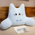 Cuscino cuneo gatto azzurro schienale ufficio divano letto sonnellino supporto morbido. - Cuscino Medio (70x45cm) / Blu Rondine