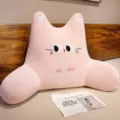 Cuscino schienale a cuneo per gatto rosa carino con braccioli per divano letto. - Cuscino Medio (70x45cm) / rosa pesca