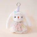 Simpatico portachiavi in peluche coniglietto Lolita con abito in pizzo, charm borsa bambola. - modello 3