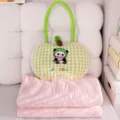 Pequeño Almohada Edredón (42x35cm / Edredón 1x1.5m) / Figurita de panda con sandía