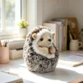 Lindo peluche de erizo colgante, suave muñeco de animal regalo y hermosa decoración de escritorio. - Figura de juguete / Paquete de 20cm / Marrón y Blanco