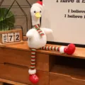 Natale lunga gamba peluche anatra giocattolo carina decorazione festa bambola - Anatra dalle gambe lunghe con cappello di Babbo Natale rosso