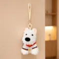 Simpatico ciondolo in peluche West Highland White Terrier, portachiavi cucciolo morbido auto. - Stile Maglia Bianca e Rossa 15cm