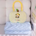 Seersucker fruta panda a cuadros cojín edredón 2en1 siesta manta de aire acondicionado - Pequeño Almohada Edredón (42x35cm / Edredón 1x1.5m) / Panda Pomelo
