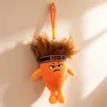 Ciondolo in peluche di carota divertente con capelli e fascia, simpatico portachiavi per borsa. - Carota 20 cm